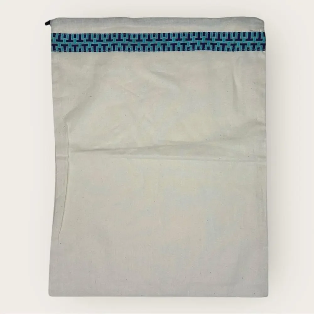 Tory Burch | Dust Bag with Blue Embroidery and Logo Charm | 15